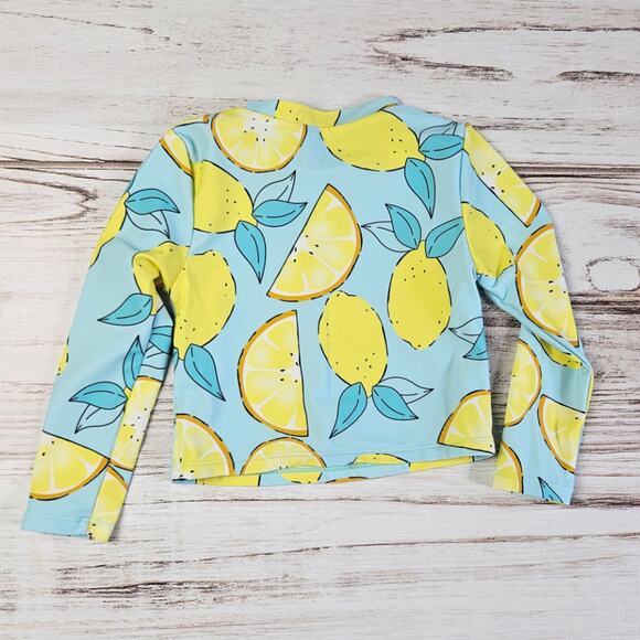 Shein Lemon Print Long Sleeve Rashguard sz 5T - Picture 3 of 3